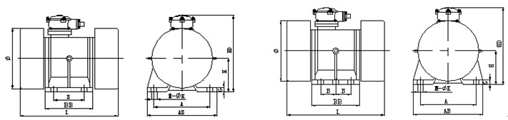 YBZD系列防爆振动电机安装尺寸
