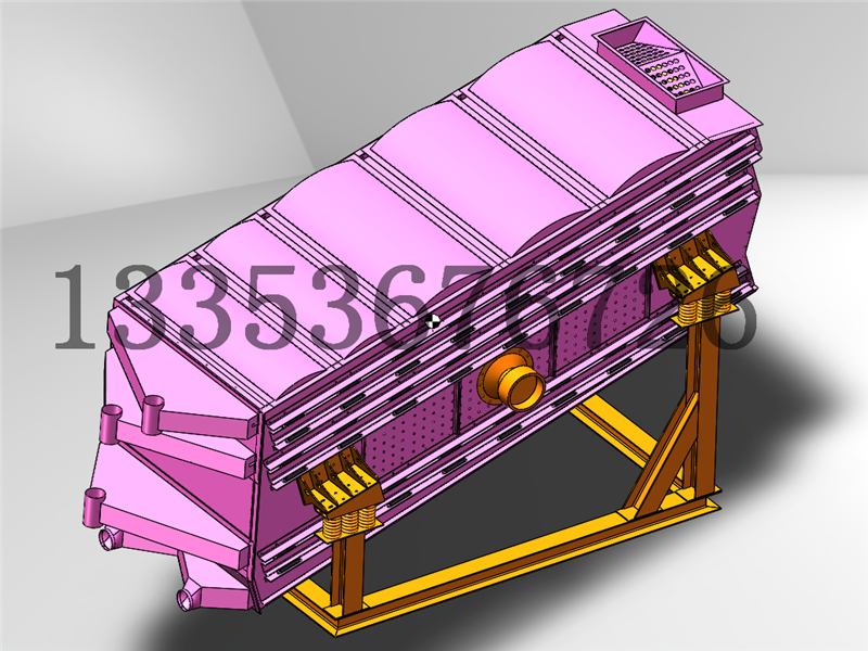 硅石粉大型弛张振动筛3D图纸