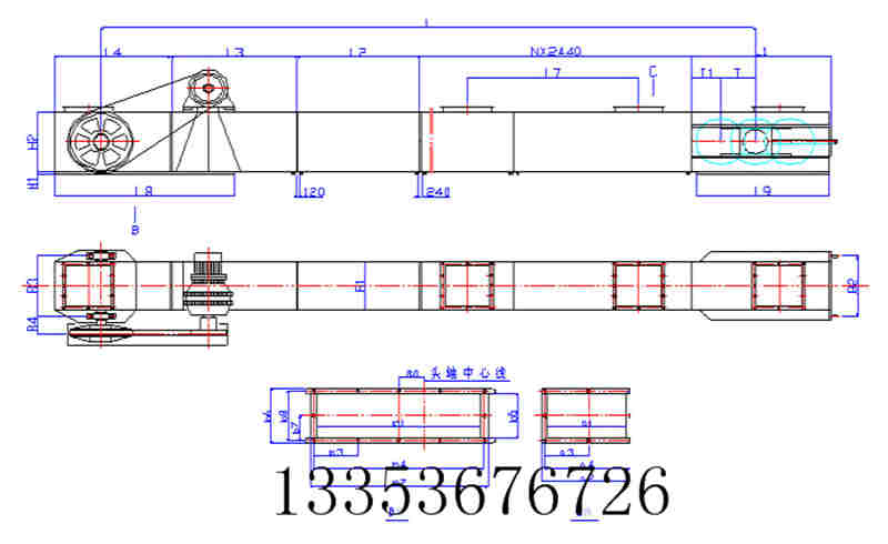 埋刮板输送机产品常见型号及布置形式示意图2